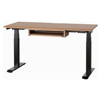 【組立設置込】小島工芸 電動昇降デスク JDEA-140 幅1400×奥行600mm ウォールモカ×ブラック 1台（直送品）