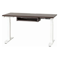 【組立設置込】小島工芸 電動昇降デスク JDEA-140 幅1400×奥行600mm ウッディウェンジ×ホワイト 1台（直送品）