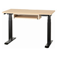 【組立設置込】小島工芸 電動昇降デスク JDEA-110 幅1100×奥行600mm チェリーナチュラル×ブラック 1台（直送品）