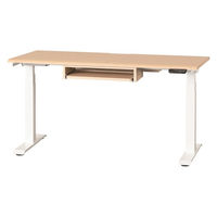 【組立設置込】小島工芸 電動昇降デスク JDEA-150 幅1500×奥行600mm チェリーナチュラル×ホワイト 1台（直送品）