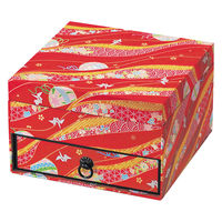 ヤマコー 友禅二段紙小箱(引出付) 赤 28131 1個（直送品）