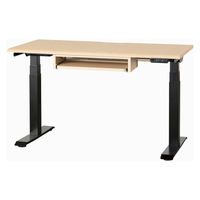 【組立設置込】小島工芸 電動昇降デスク JDEA-140 幅1400×奥行600mm チェリーナチュラル×ブラック 1台（直送品）