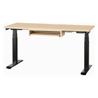【組立設置込】小島工芸 電動昇降デスク JDEA-150 幅1500×奥行600mm チェリーナチュラル×ブラック 1台（直送品）