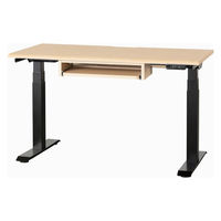 【組立設置込】小島工芸 電動昇降デスク JDEA-130 幅1300×奥行600mm チェリーナチュラル×ブラック 1台（直送品）
