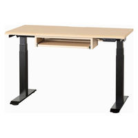 【組立設置込】小島工芸 電動昇降デスク JDEA-120 幅1200×奥行600mm チェリーナチュラル×ブラック 1台（直送品）