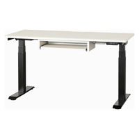 【組立設置込】小島工芸 電動昇降デスク JDEA-140 幅1400×奥行600mm ホワイト×ブラック 1台（直送品）