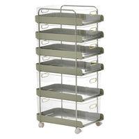 【軒先渡し】B.Bファニシング フェミニワゴン 6段 幅320×奥行370×高さ760mm グリーン 1台（直送品）