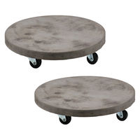 住まいスタイル セメント製キャスター付きプランターキャリー36cm 2台組 TR360-2P-GRY 1セット(2個入)（直送品）