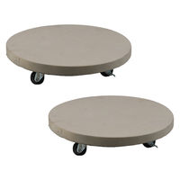 住まいスタイル セメント製キャスター付きプランターキャリー36cm 2台組 TR360-2P-WHT 1セット(2個入)（直送品）
