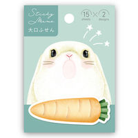 学研ステイフル 大口付箋 うさぎ 15枚×2柄入 DM03813 1セット(1個×5)（直送品）