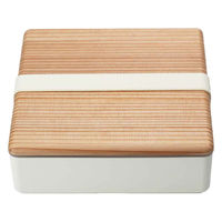 三好製作所 弁当箱 1段 1100ml 木蓋 松花堂 ホワイト 309510 1個（直送品）