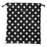 HALKARIN’S 巾着袋 M 消臭 抗菌 大 体操着入れ お着替え ハンナフラ HannaHula ポルカブラック 356966 1個（直送品）
