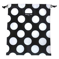 HALKARIN’S 巾着袋 M 消臭 抗菌 大 体操着入れ お着替え ハンナフラ HannaHula ブラックドット 356971 1個（直送品）