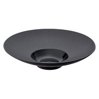 プレート 23.5cm ワイドリムクーププレート M.STYLE スウィーツパレット ブラック 磁器 美濃焼 369076 1個（直送品）