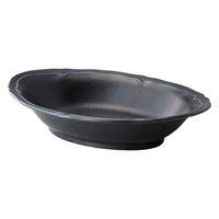 ミヤザキ食器 オーバルプレート 24cm 梨花 磁器 ブラック 415992 1個（直送品）