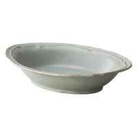 ミヤザキ食器 オーバルプレート 24cm 梨花 磁器 グレー 415993 1個（直送品）