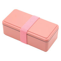 三好製作所 お弁当箱 GEL-COOL square L 1段 500ml マカロンピンク 423669 1個（直送品）