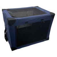 シンセーインターナショナル ペットキャリー 折りたたみ 簡単 ペットクレートワンタッチ S バッグ ネイビー 439246 1個（直送品）