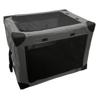 シンセーインターナショナル ペットキャリー 折りたたみ 簡単 ペットクレートワンタッチ M バッグ グレー 439247 1個（直送品）