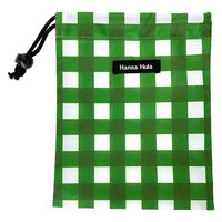 HALKARIN’S 巾着 消臭巾着 Sサイズ おむつ おしり拭き 消臭 抗菌 ギンガムグリーン 452682 1個（直送品）