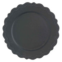ミヤザキ食器 プレート 23.5cm シャルドネ 磁器 ブラック 463611 1個（直送品）