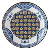 ミヤザキ食器 小皿 12cm 3.5寸 プレート 藍染小紋 磁器 青格子 463613 1個（直送品）