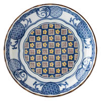 ミヤザキ食器 小皿 16.5cm 5寸 プレート 藍染小紋 磁器 青格子 463617 1個（直送品）