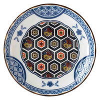 ミヤザキ食器 小皿 12cm 3.5寸 プレート 藍染小紋 磁器 亀甲 463615 1個（直送品）