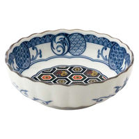 ミヤザキ食器 小鉢 12.5cm 4寸 ボウル 藍染小紋 磁器 亀甲 463623 1個（直送品）