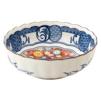 ミヤザキ食器 小鉢 14cm 4.5寸 ボウル 藍染小紋 磁器 花小紋 463626 1個（直送品）