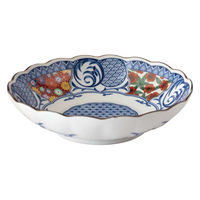 ミヤザキ食器 深皿 21cm プレート 藍染小紋 磁器 花小紋 463630 1個（直送品）