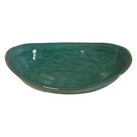 ミヤザキ食器 カレー皿 24cm オーバル 窯変 磁器 グリーン 463642 1個（直送品）