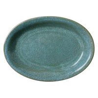 ミヤザキ食器 プレート 19.5cm 餃子皿 窯変 中華 磁器 緑 463644 1個（直送品）