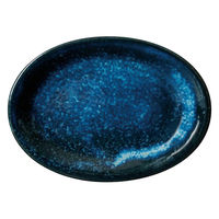 ミヤザキ食器 プレート 19.5cm 餃子皿 窯変 中華 磁器 紺 463645 1個（直送品）