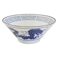 ミヤザキ食器 ラーメン鉢 1050ml レトロ中華 磁器 青 463663 1個（直送品）