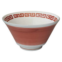 ミヤザキ食器 麺鉢 900ml ラーメン鉢 レトロ中華 ナルト 磁器 赤 463919 1個（直送品）