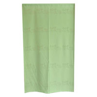加栄レース のれん ハリネズミ柄 85×150cm 防炎 日本製 グリーン 469332 1個（直送品）