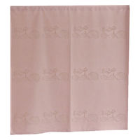 加栄レース のれん ハリネズミ柄 85×90cm 防炎 日本製 ピンク 469334 1個（直送品）