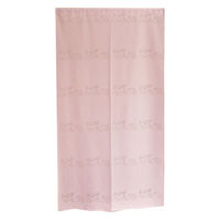 加栄レース のれん ハリネズミ柄 85×170cm 防炎 日本製 ピンク 469336 1個（直送品）