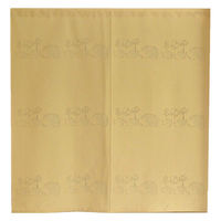 加栄レース のれん ハリネズミ柄 85×90cm 防炎 日本製 ベージュ 469337 1個（直送品）