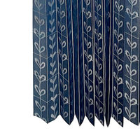 加栄レース アコーディオンカーテン リーフ柄 フリーカット 150×100cm ネイビー 469346 1個（直送品）