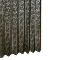 加栄レース アコーディオンカーテン アラベスク柄 フリーカット 150×250cm UVカット ダークブラウン 469360 1個（直送品）