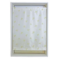 加栄レース レースカーテン リーフ柄 小窓 UVカット ミラーレース 70×120cm 省エネ グリーン 469392 1個（直送品）