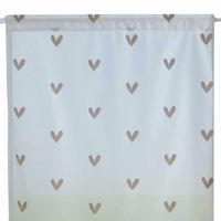 加栄レース レースカーテン 小窓 ハート柄 70×90cm UVカット ミラーレース グレージュ 469411 1個（直送品）