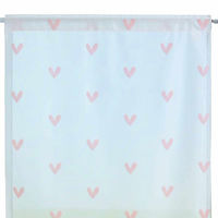 加栄レース レースカーテン 小窓 ハート柄 70×90cm UVカット ミラーレース ピンク 469413 1個（直送品）