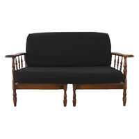 加栄レース ソファカバー 2人掛け用 セパレートタイプ 撥水加工 2枚組 ブラック 469445 1個（直送品）