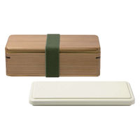 三好製作所 保冷弁当箱 500ml mWood ランチボックス チャコール 保冷ブタ付き GEL-COOL ホワイト 483748 1個（直送品）