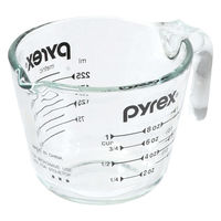 パール金属 PYREX 計量カップ 250ml 耐熱ガラス 取っ手付き ブラック 490496 1個（直送品）