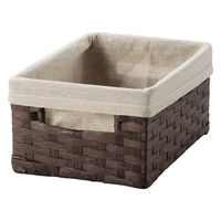 ちどり産業 カゴ 収納ボックス ペーパー バスケット 布付き ダークブラウン 492935 1個（直送品）