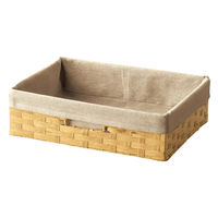 ちどり産業 カゴ 収納ボックス ペーパー バスケット 布付き 収納 ベージュ 492938 1個（直送品）